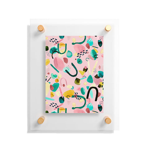 Ninola Design Abstract geo shapes Flower Floating Acrylic Print