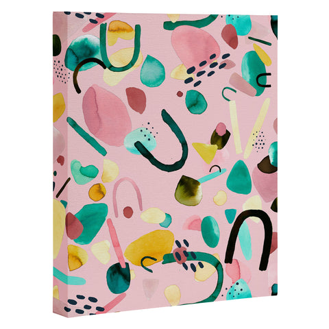 Ninola Design Abstract geo shapes Flower Art Canvas