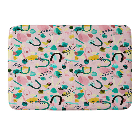 Ninola Design Abstract geo shapes Flower Memory Foam Bath Mat