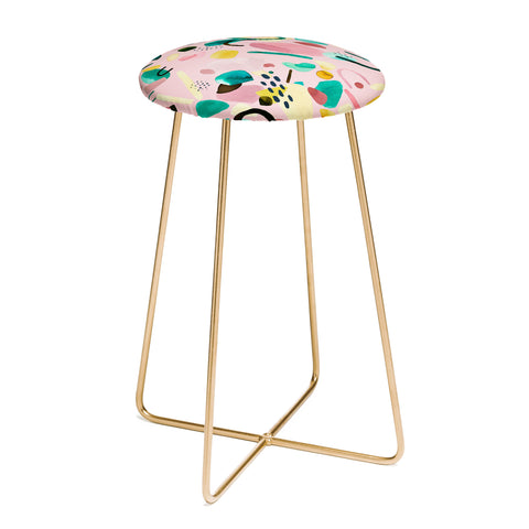 Ninola Design Abstract geo shapes Flower Counter Stool