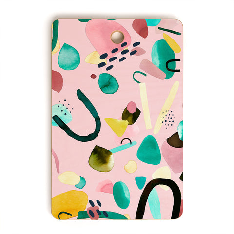 Ninola Design Abstract geo shapes Flower Cutting Board Rectangle