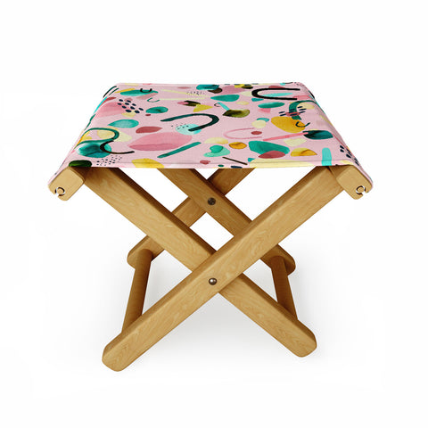 Ninola Design Abstract geo shapes Flower Folding Stool