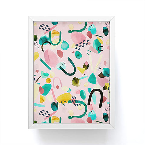 Ninola Design Abstract geo shapes Flower Framed Mini Art Print