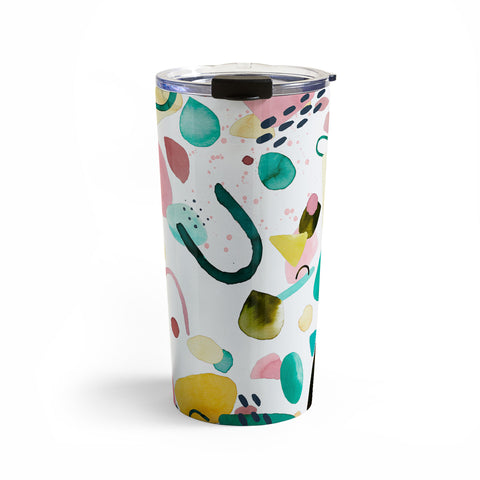 Ninola Design Abstract geo shapes Green Travel Mug