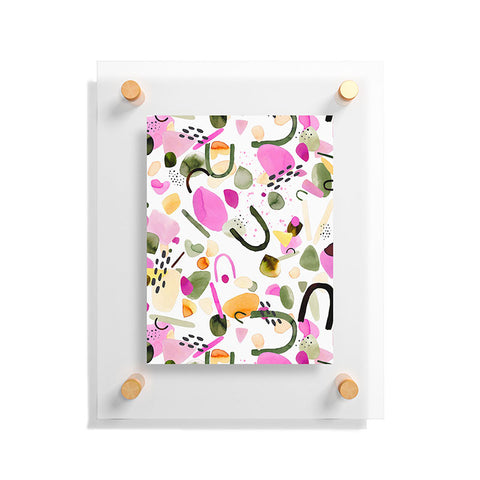 Ninola Design Abstract geo shapes Pink Floating Acrylic Print