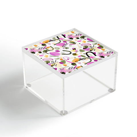 Ninola Design Abstract geo shapes Pink Acrylic Box