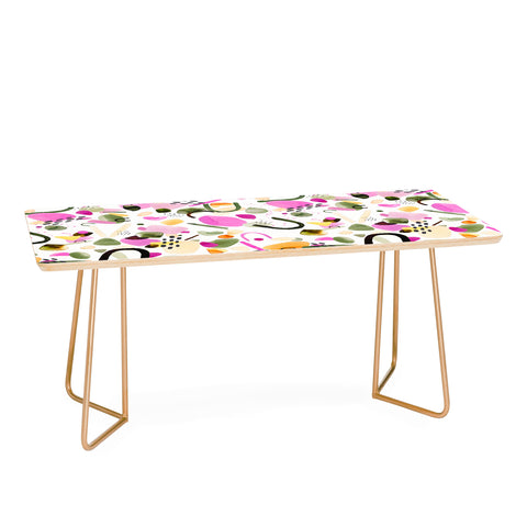 Ninola Design Abstract geo shapes Pink Coffee Table