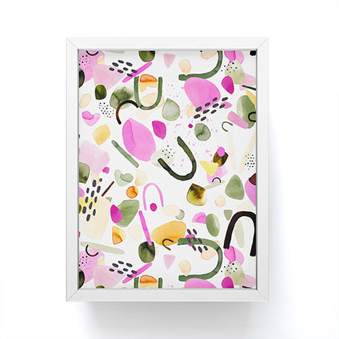 Ninola Design Abstract geo shapes Pink Framed Mini Art Print