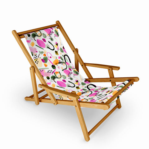 Ninola Design Abstract geo shapes Pink Sling Chair