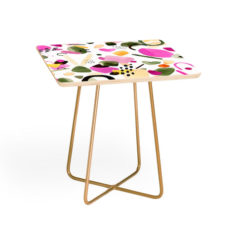 Ninola Design Abstract geo shapes Pink Side Table