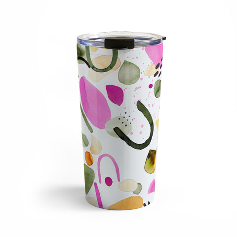 Ninola Design Abstract geo shapes Pink Travel Mug