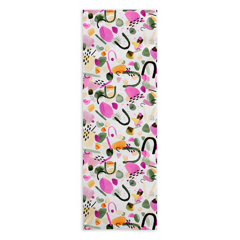 Ninola Design Abstract geo shapes Pink Yoga Towel