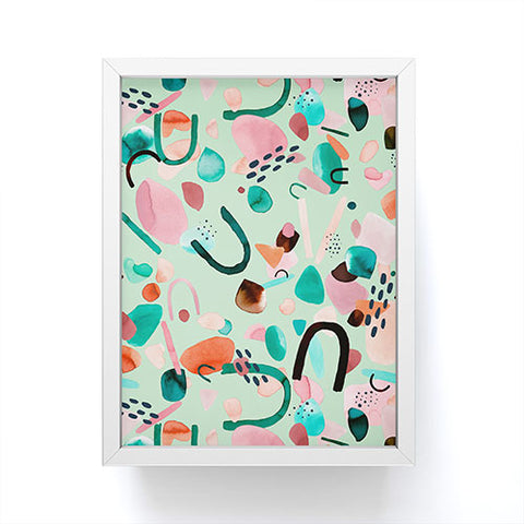 Ninola Design Abstract geo shapes Spring Framed Mini Art Print