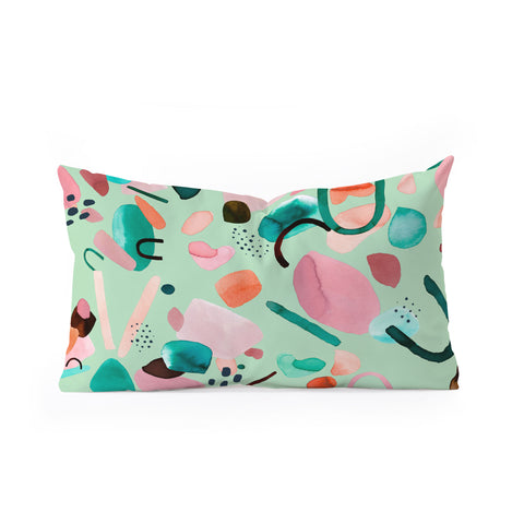 Ninola Design Abstract geo shapes Spring Oblong Throw Pillow