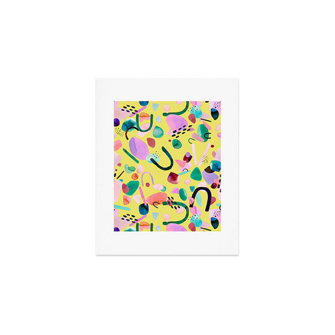 Ninola Design Abstract geo shapes Yellow Art Print