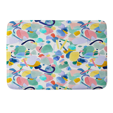 Ninola Design Abstract geometry dream Multicolored Memory Foam Bath Mat