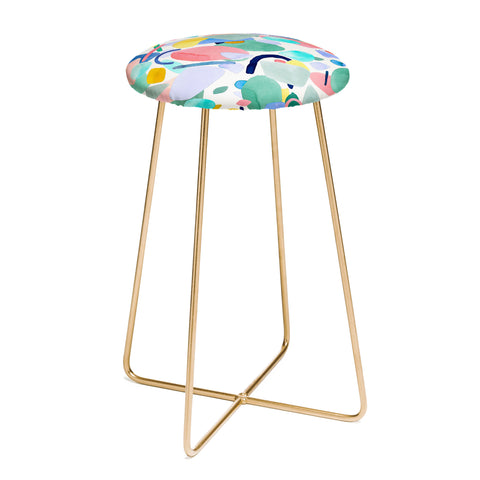 Ninola Design Abstract geometry dream Multicolored Counter Stool