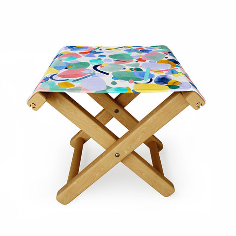 Ninola Design Abstract geometry dream Multicolored Folding Stool