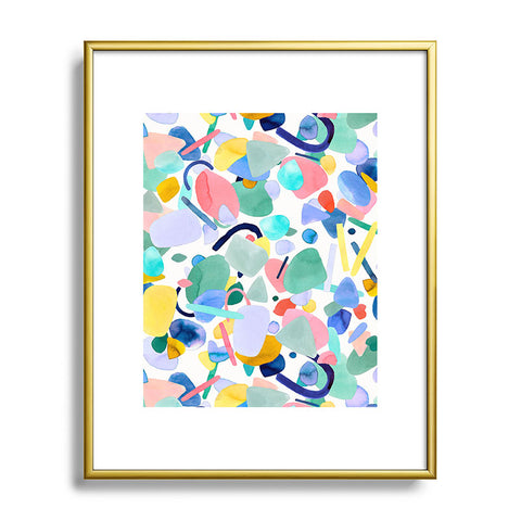 Ninola Design Abstract geometry dream Multicolored Metal Framed Art Print