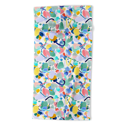 Ninola Design Abstract geometry dream Multicolored Beach Towel