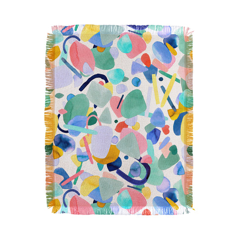 Ninola Design Abstract geometry dream Multicolored Throw Blanket
