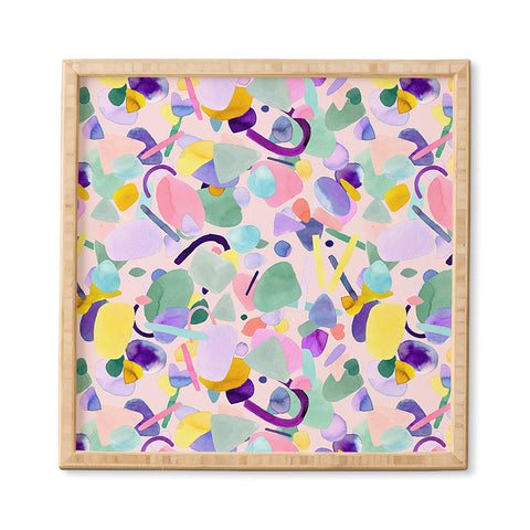 Ninola Design Abstract geometry dream Purple pink Framed Wall Art