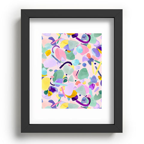 Ninola Design Abstract geometry dream Purple pink Recessed Framing Rectangle