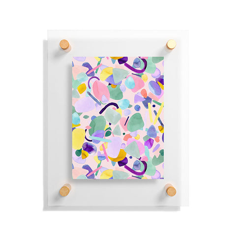 Ninola Design Abstract geometry dream Purple pink Floating Acrylic Print
