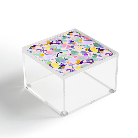 Ninola Design Abstract geometry dream Purple pink Acrylic Box