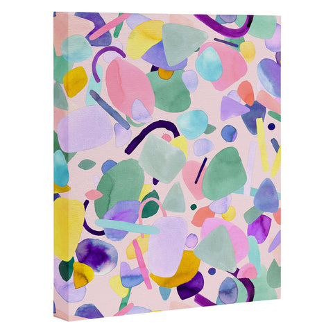 Ninola Design Abstract geometry dream Purple pink Art Canvas