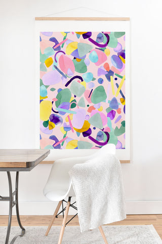 Ninola Design Abstract geometry dream Purple pink Art Print And Hanger