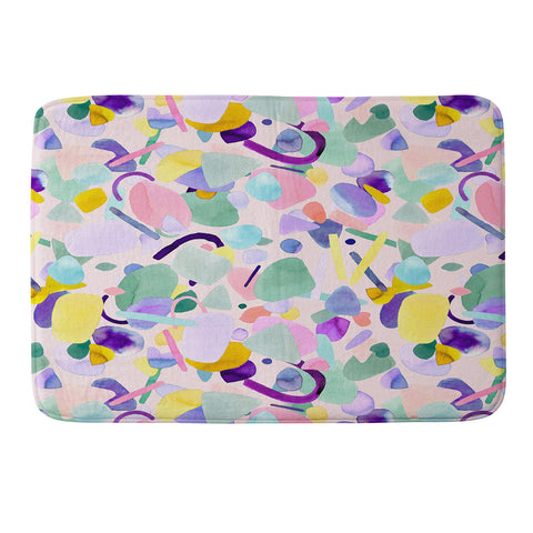 Ninola Design Abstract geometry dream Purple pink Memory Foam Bath Mat
