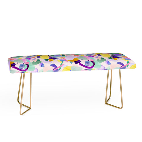 Ninola Design Abstract geometry dream Purple pink Bench