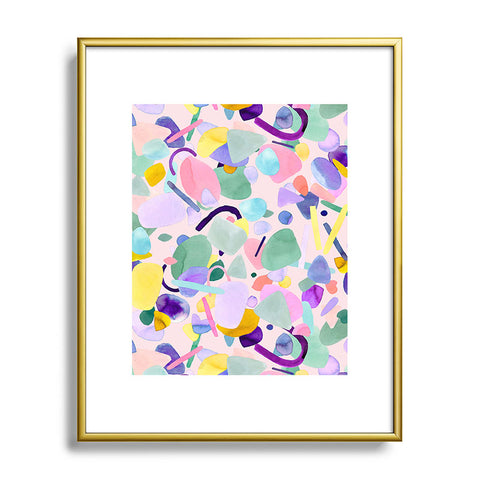 Ninola Design Abstract geometry dream Purple pink Metal Framed Art Print
