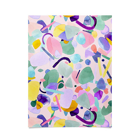 Ninola Design Abstract geometry dream Purple pink Poster