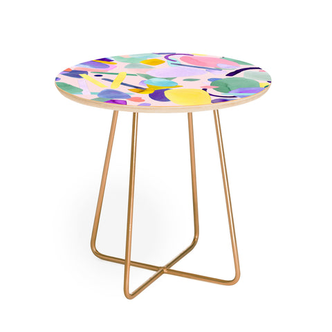 Ninola Design Abstract geometry dream Purple pink Round Side Table
