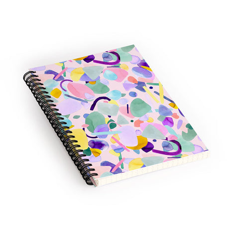 Ninola Design Abstract geometry dream Purple pink Spiral Notebook