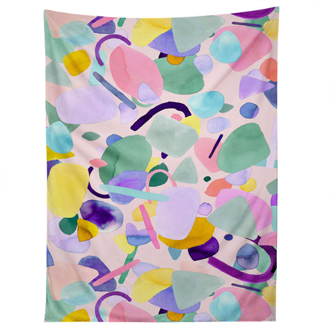 Ninola Design Abstract geometry dream Purple pink Tapestry