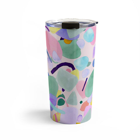 Ninola Design Abstract geometry dream Purple pink Travel Mug