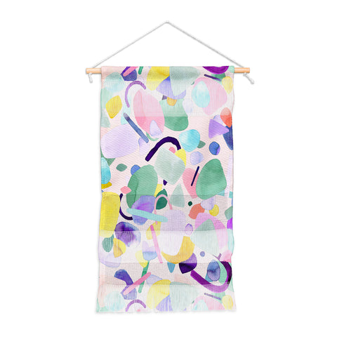 Ninola Design Abstract geometry dream Purple pink Wall Hanging Portrait