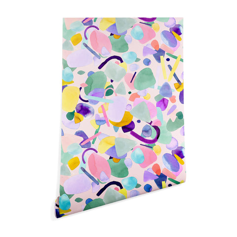 Ninola Design Abstract geometry dream Purple pink Wallpaper