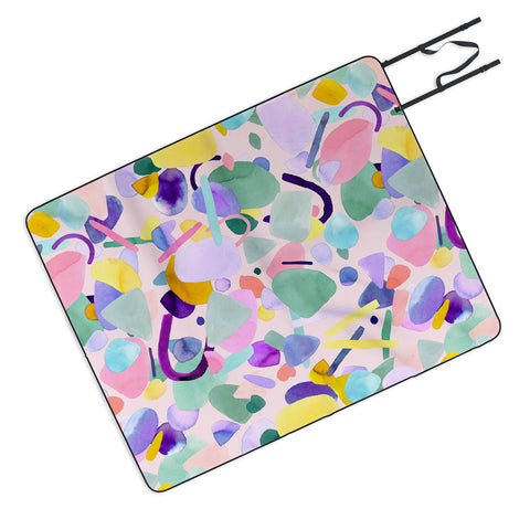 Ninola Design Abstract geometry dream Purple pink Picnic Blanket