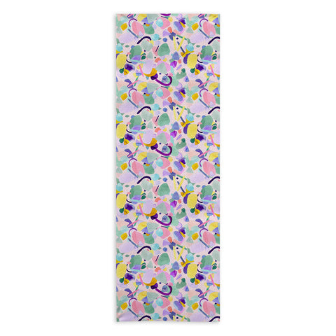 Ninola Design Abstract geometry dream Purple pink Yoga Towel