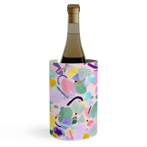 Ninola Design Abstract geometry dream Purple pink Wine Chiller