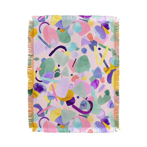 Ninola Design Abstract geometry dream Purple pink Throw Blanket