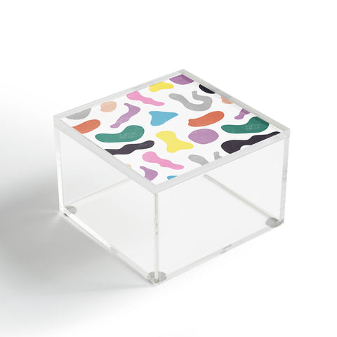 Ninola Design Abstract Memphis Shapes Red Acrylic Box