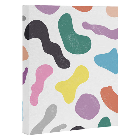 Ninola Design Abstract Memphis Shapes Red Art Canvas