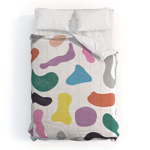 Ninola Design Abstract Memphis Shapes Red Comforter