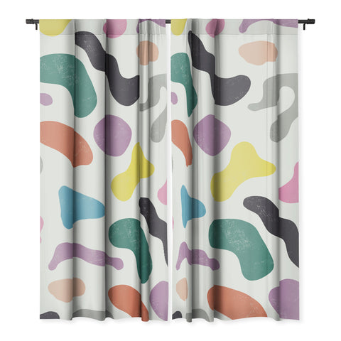 Ninola Design Abstract Memphis Shapes Red Blackout Non Repeat