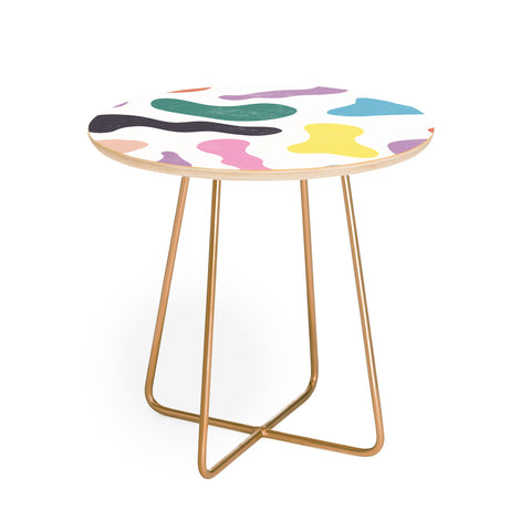 Ninola Design Abstract Memphis Shapes Red Round Side Table